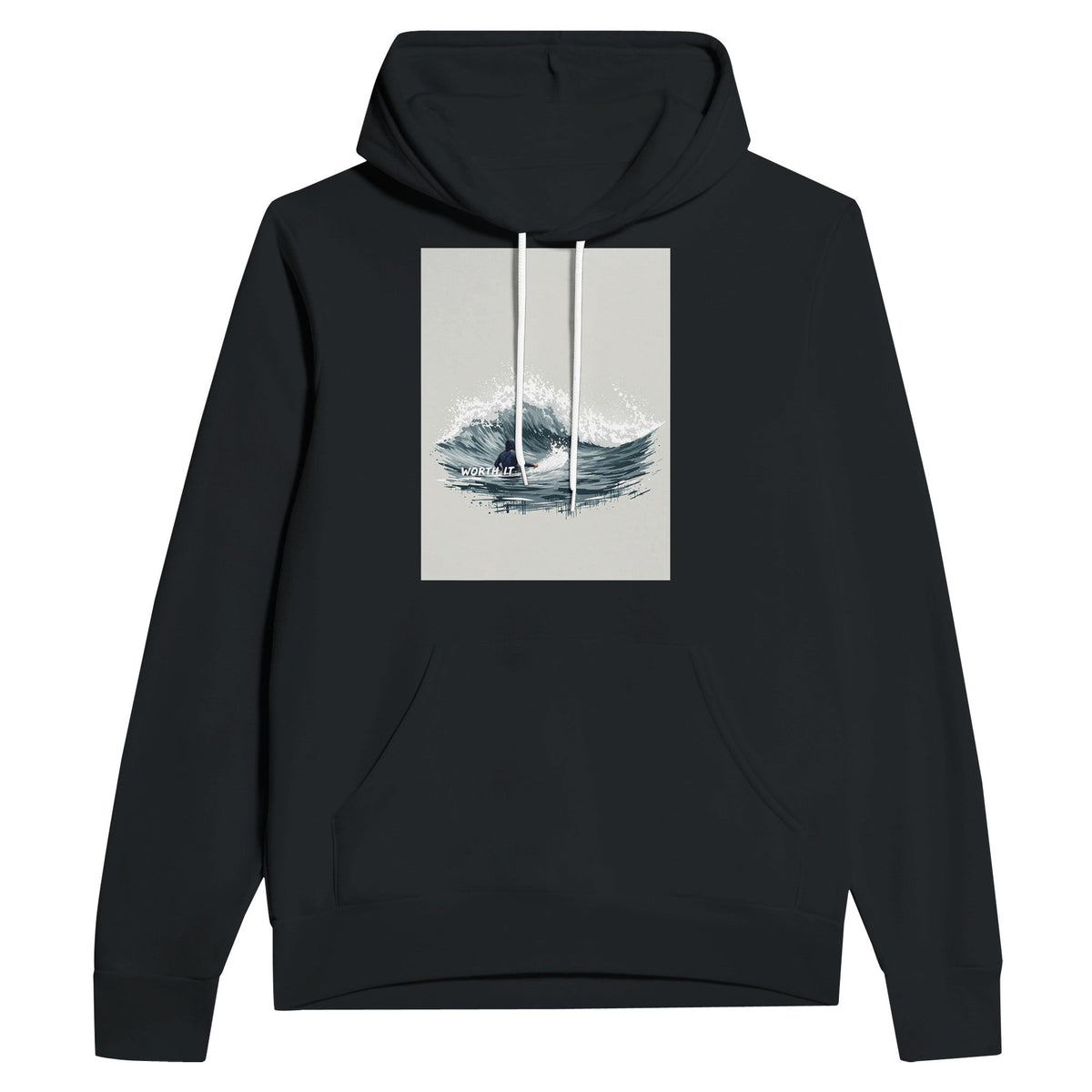 Cold Water Surf Hoodie | Surfer Gift UK | WORTH IT Navy Hoodie - Wild Thread Co