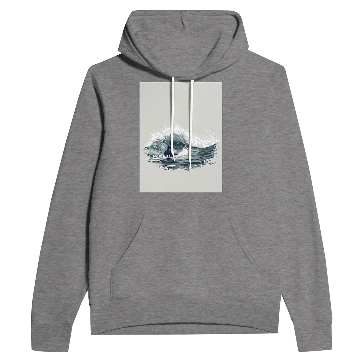 Cold Water Surf Hoodie | Surfer Gift UK | WORTH IT Navy Hoodie - Wild Thread Co