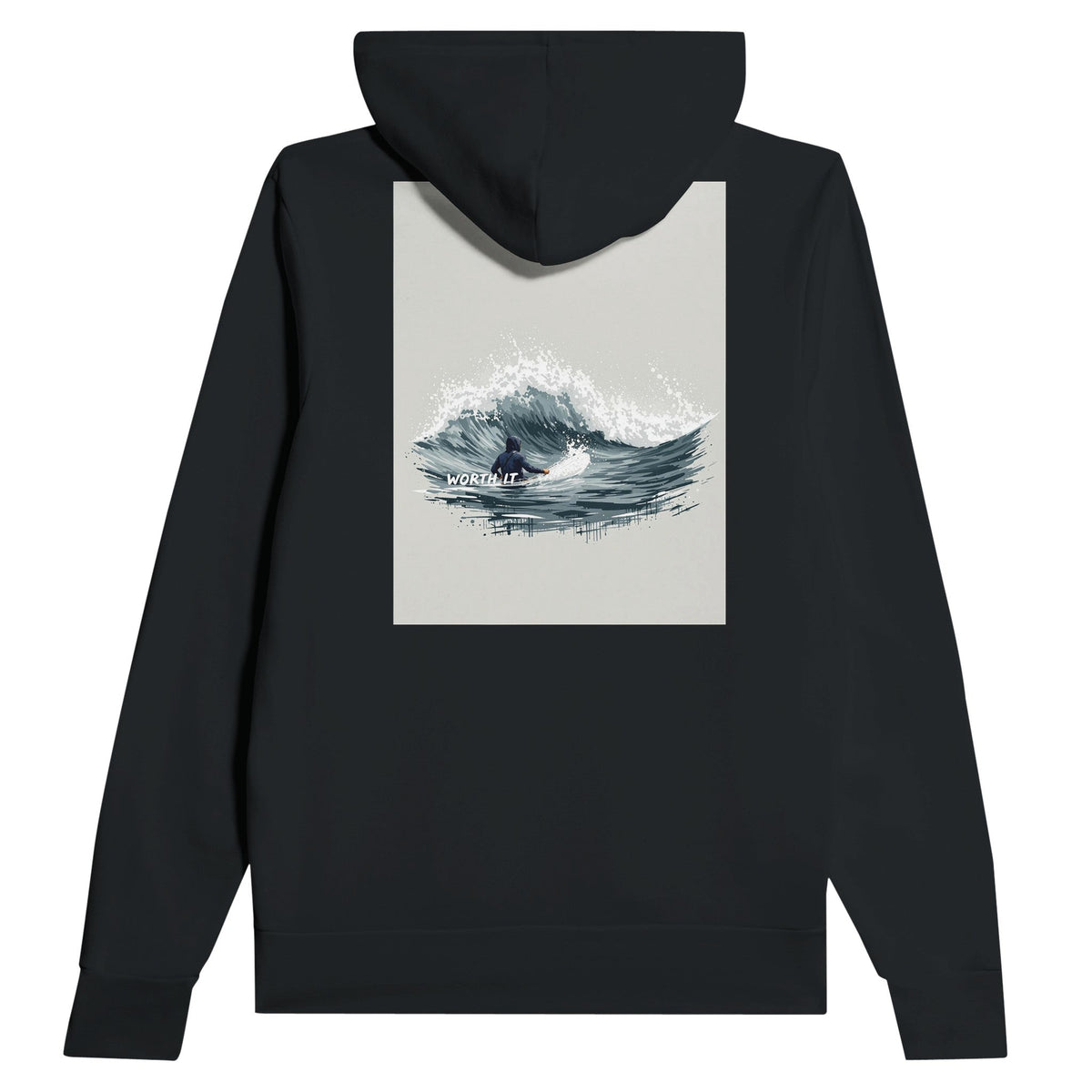 Cold Water Surf Hoodie | Surfer Gift UK | WORTH IT Navy Hoodie - Wild Thread Co