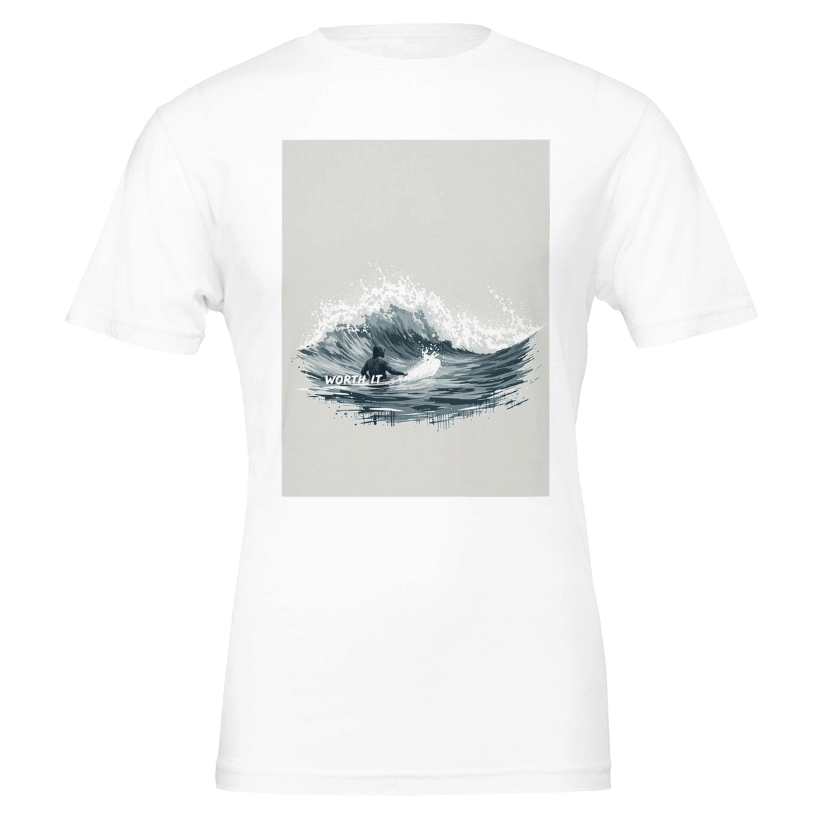 Cold Water Surf Tee | Surfer Gift UK | WORTH IT Navy T-Shirt - Wild Thread Co