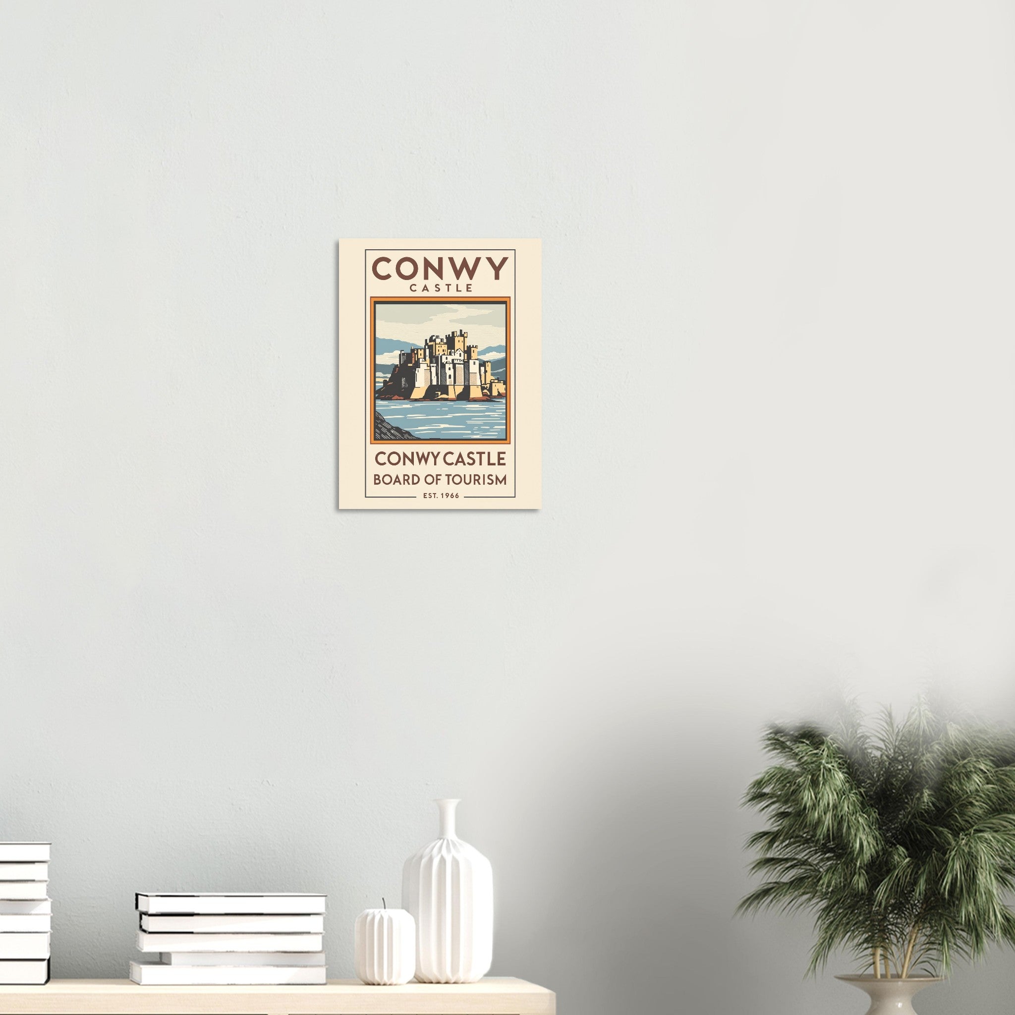 Conwy Castle Vintage Travel Art Wall Art UK Art Print Poster Wall Art UK UK Gift Art Print — detail view | Wild Thread Co