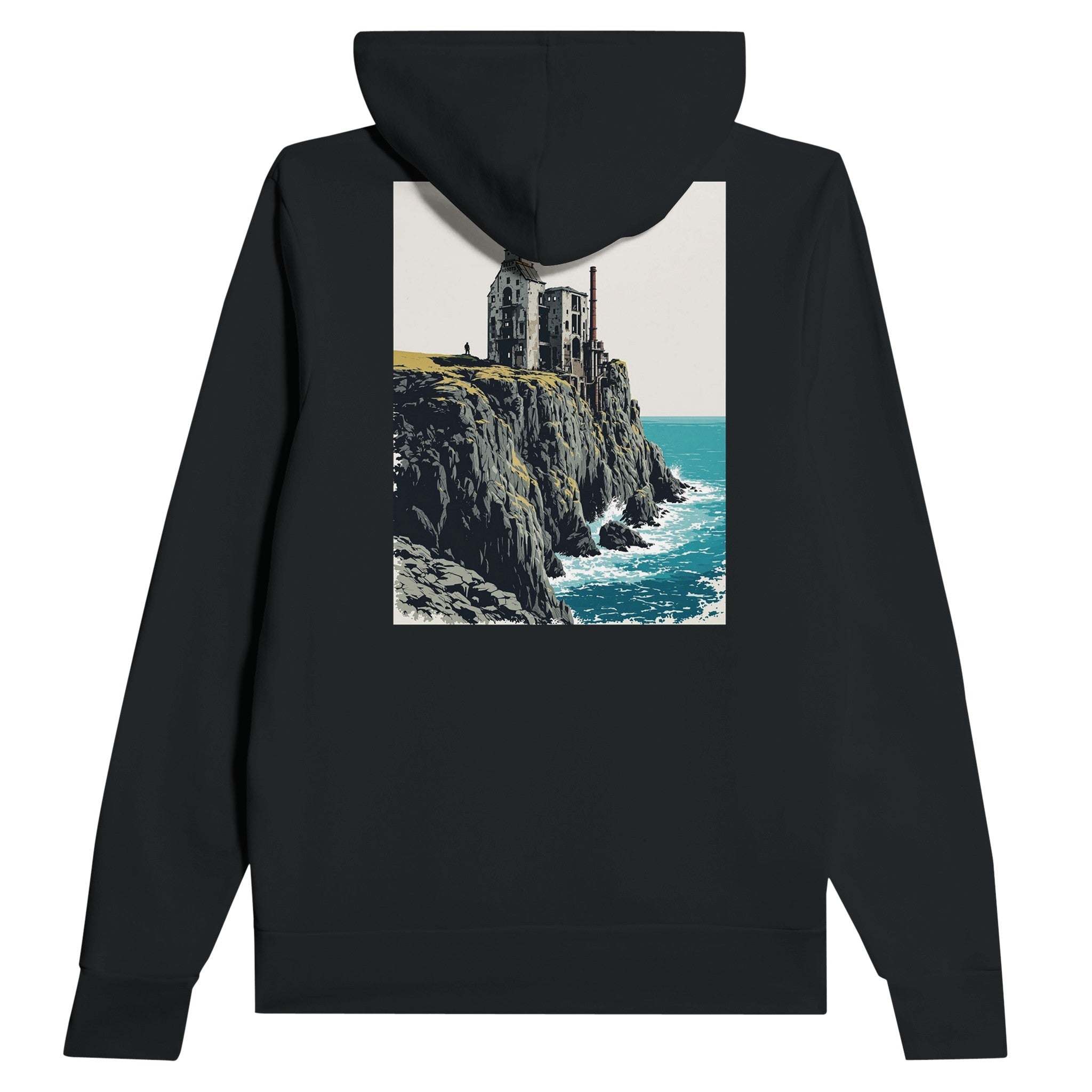 Cornish Tin Mine Hoodie | Heritage Cliff Design | Cornwall Gift Hoodie - Wild Thread Co