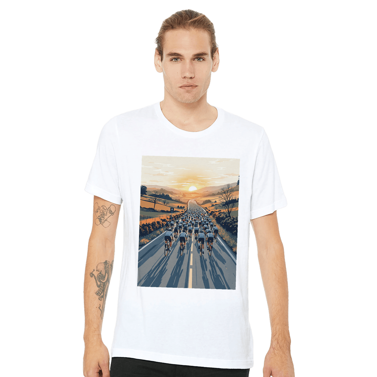 Cycling Sportive Dawn Mass Start T-Shirt | Cycling Event Gift Tee - Wild Thread Co