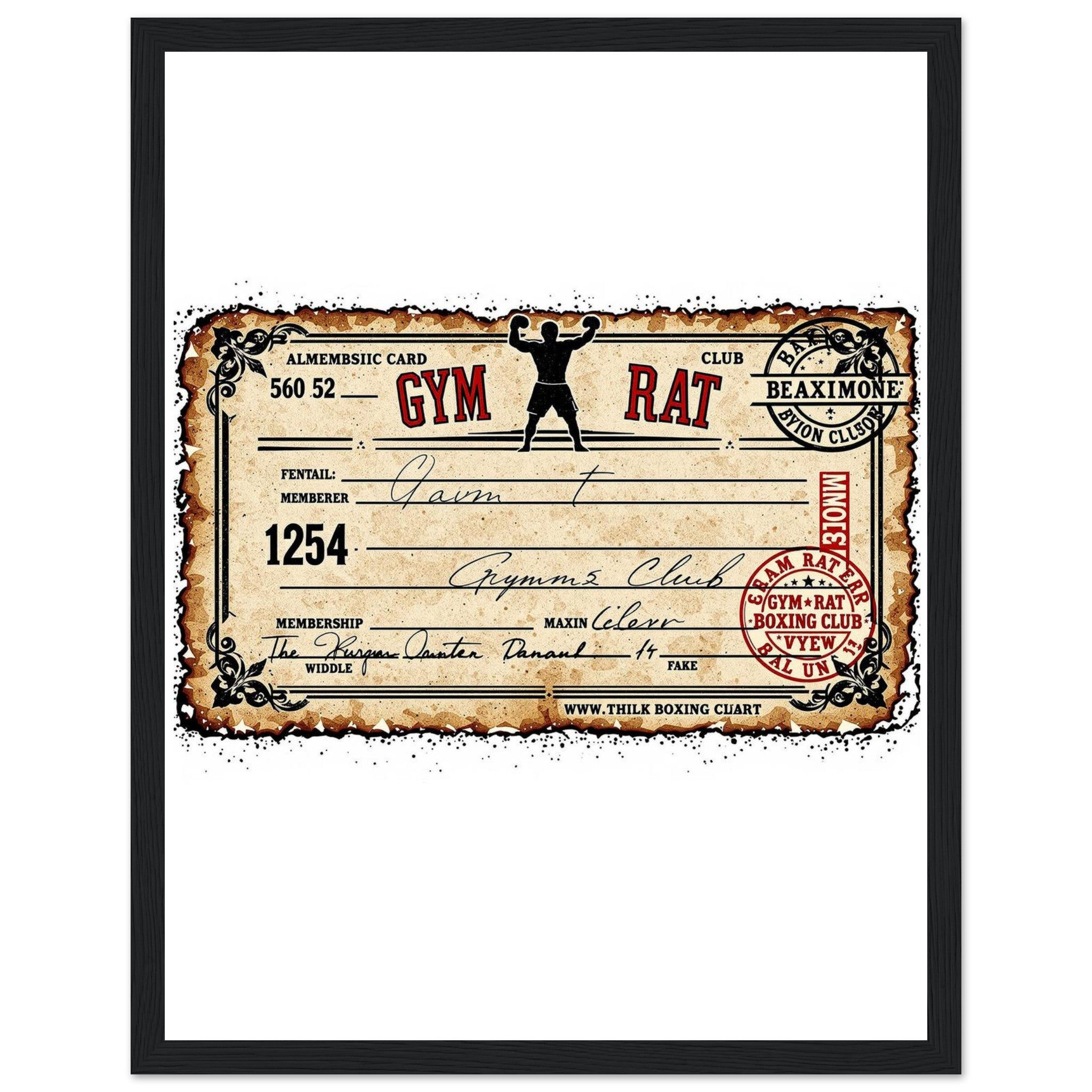 Retro Boxing Underground Framed Print Wall Art Ready to Hang UK — Framed Art Print | Wild Thread Co UK