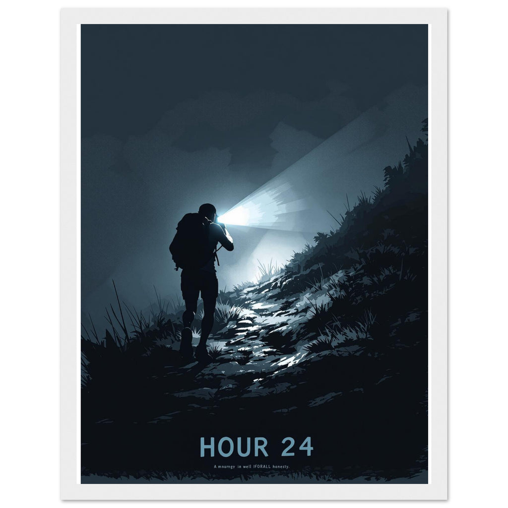Ultramarathon Night Section Headtorch Framed Art Print — detail view | Wild Thread Co