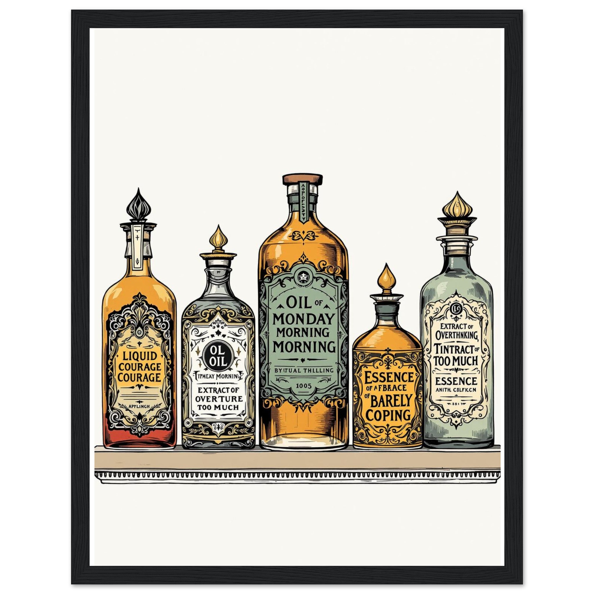 Dark Academia Apothecary Framed Art Print — detail view | Wild Thread Co