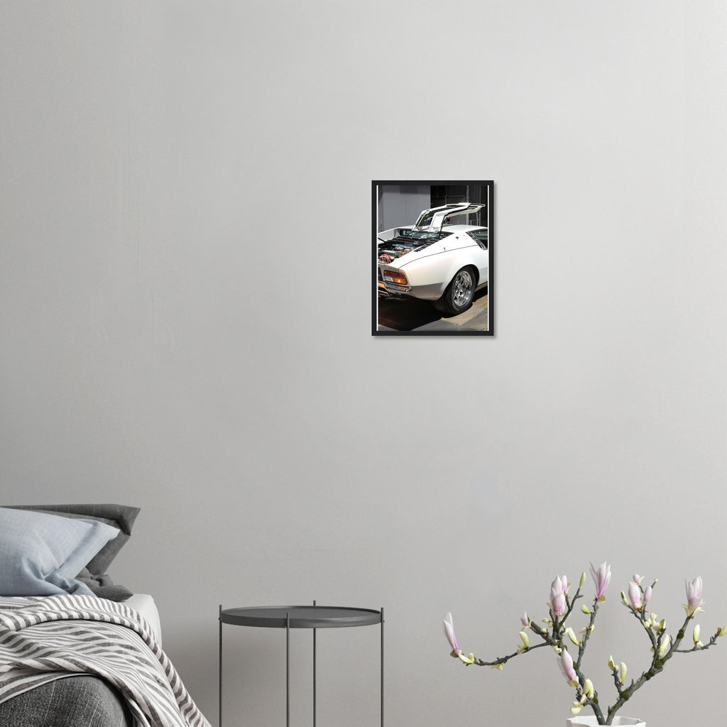 De Tomaso Mangusta Framed Art Print — detail view | Wild Thread Co