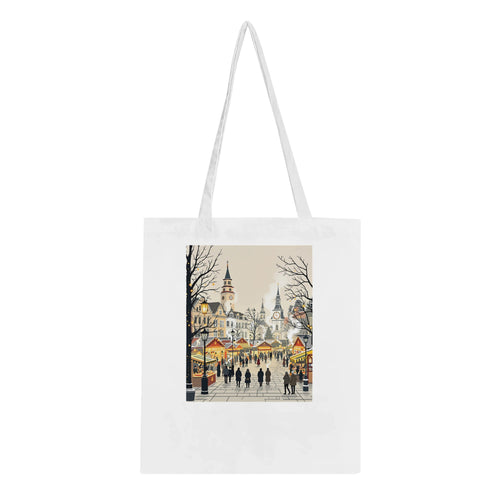 Christmas Market Lanterns Victorian Tote Bag Cotton Shopper UK — Tote Bag | Wild Thread Co UK