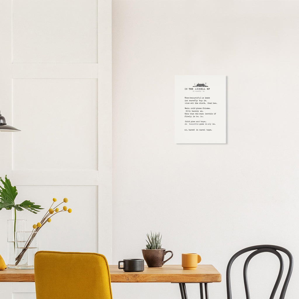 Football Terrace Poem Art Print Poster Wall Art UK — Art Print | Wild Thread Co