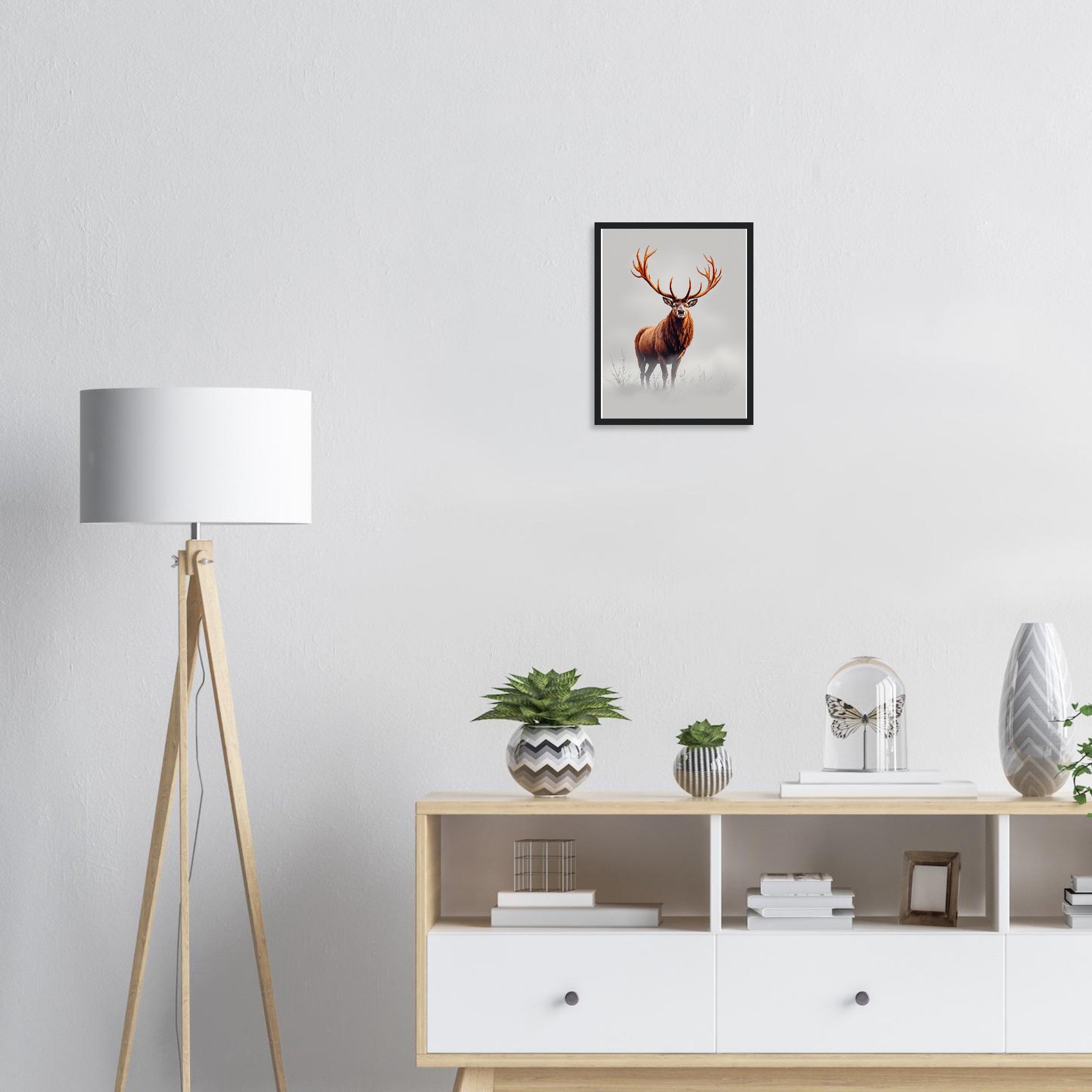 Deer Stag Antlers Framed Print Wall Art Ready to Hang UK — Framed Art Print | Wild Thread Co