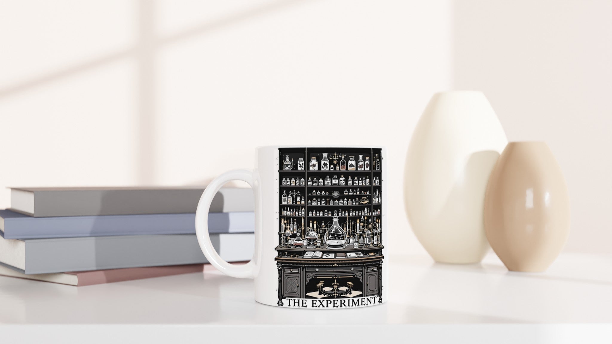 Dark Academia Victorian Laboratory Mug — detail view | Wild Thread Co