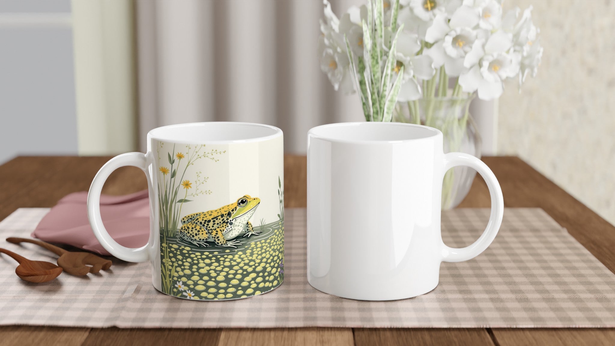 Common Frog Pond Spawn Spring Mug — detail view | Wild Thread Co