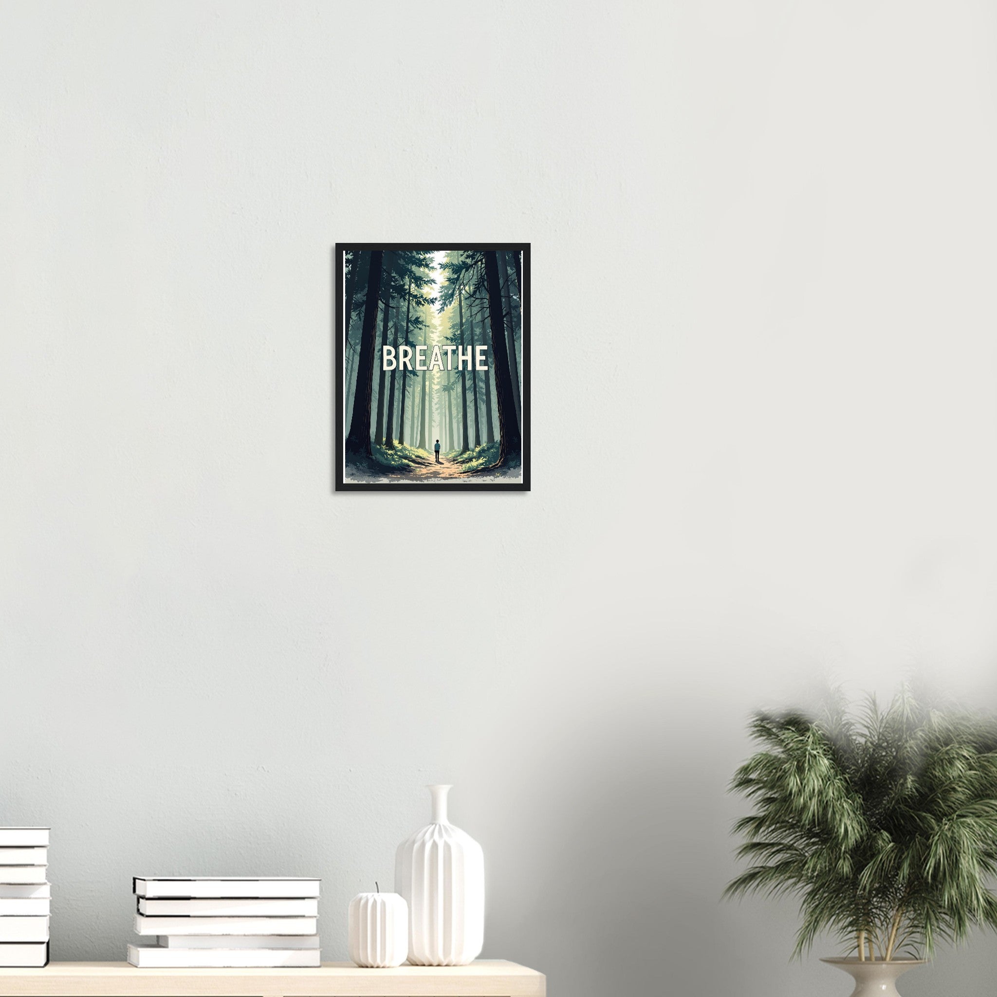 Forest Bathing Framed Print Wall Art Ready to Hang UK Framed Art Print — detail view | Wild Thread Co
