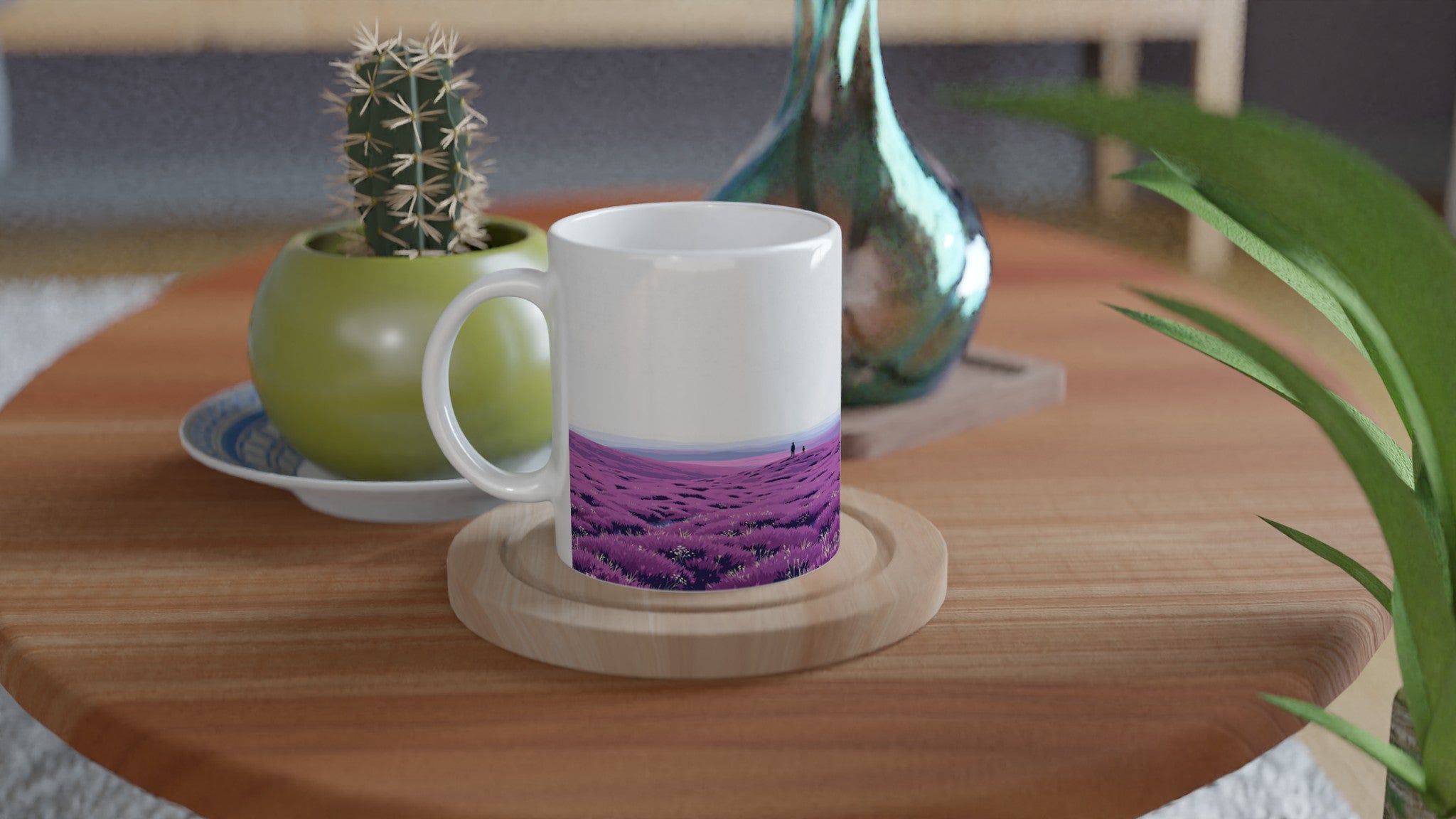 Heather Moor Purple August Mug — detail view | Wild Thread Co