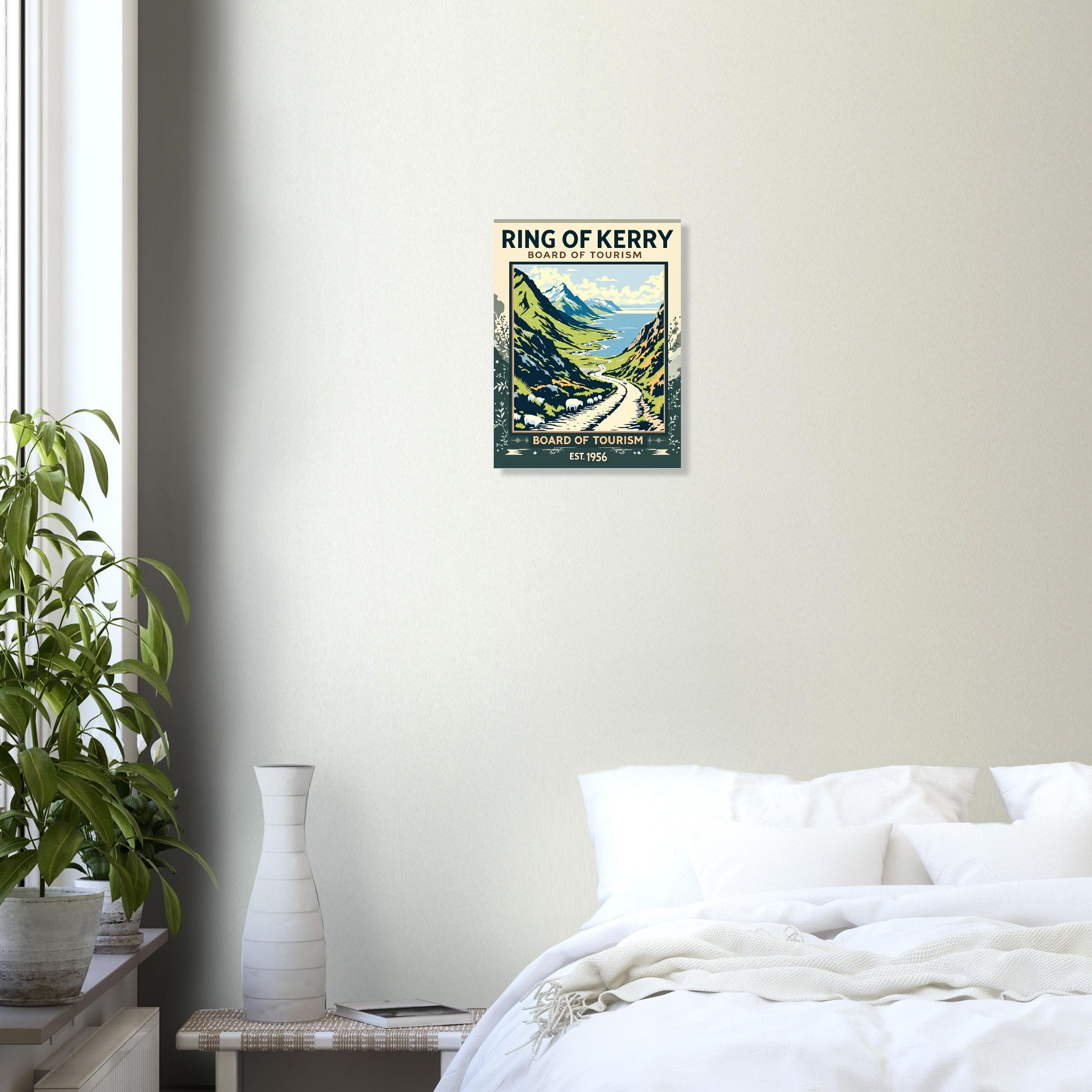 Ring Of Kerry Vintage Travel Poster Art Print — detail view | Wild Thread Co