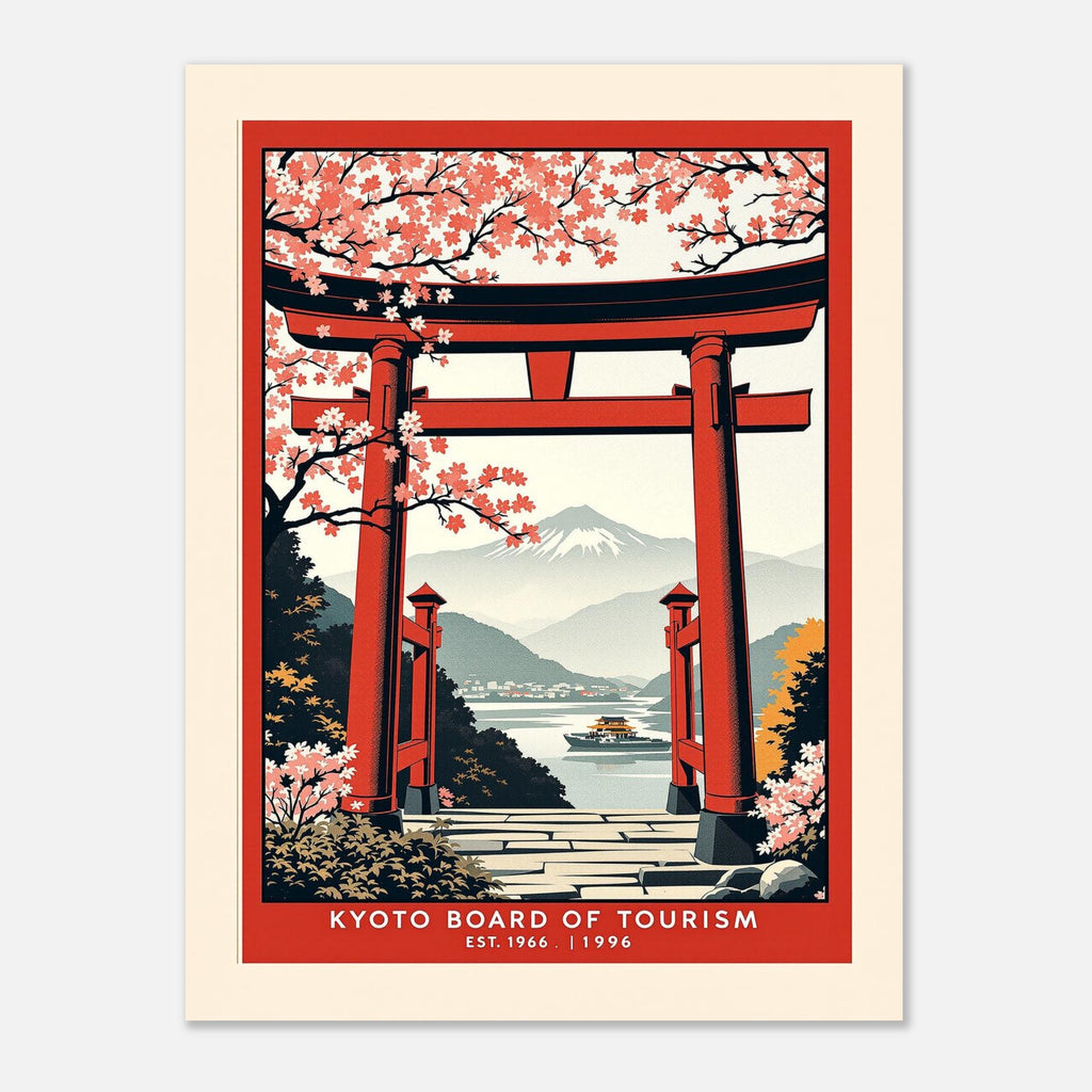 Kyoto Vintage Travel Poster Art Print — detail view | Wild Thread Co
