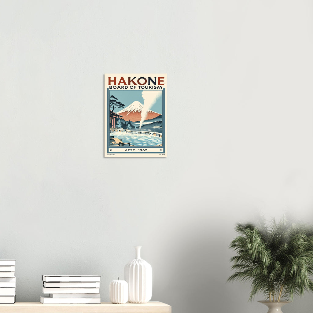 Hakone Vintage Travel Poster Art Print — detail view | Wild Thread Co