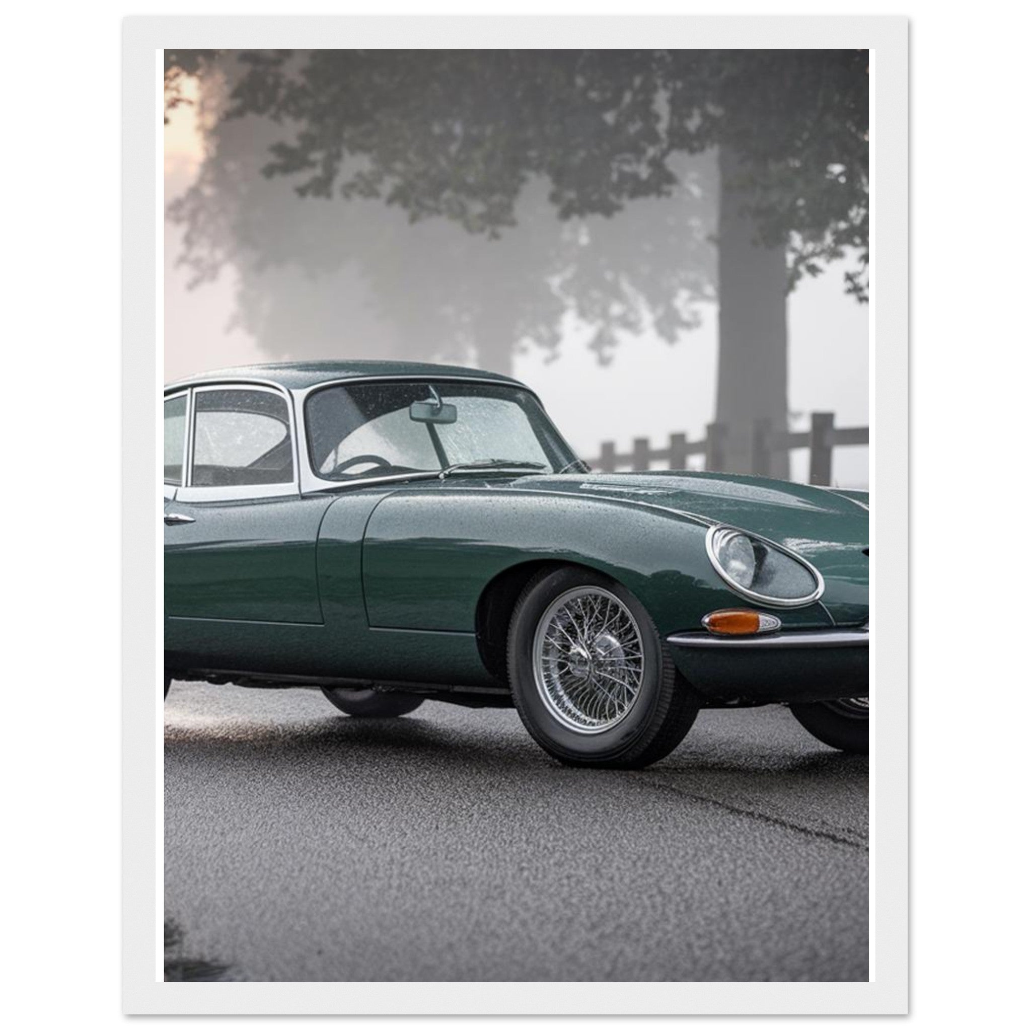 E-type Jaguar Profile Framed Art Print — detail view | Wild Thread Co