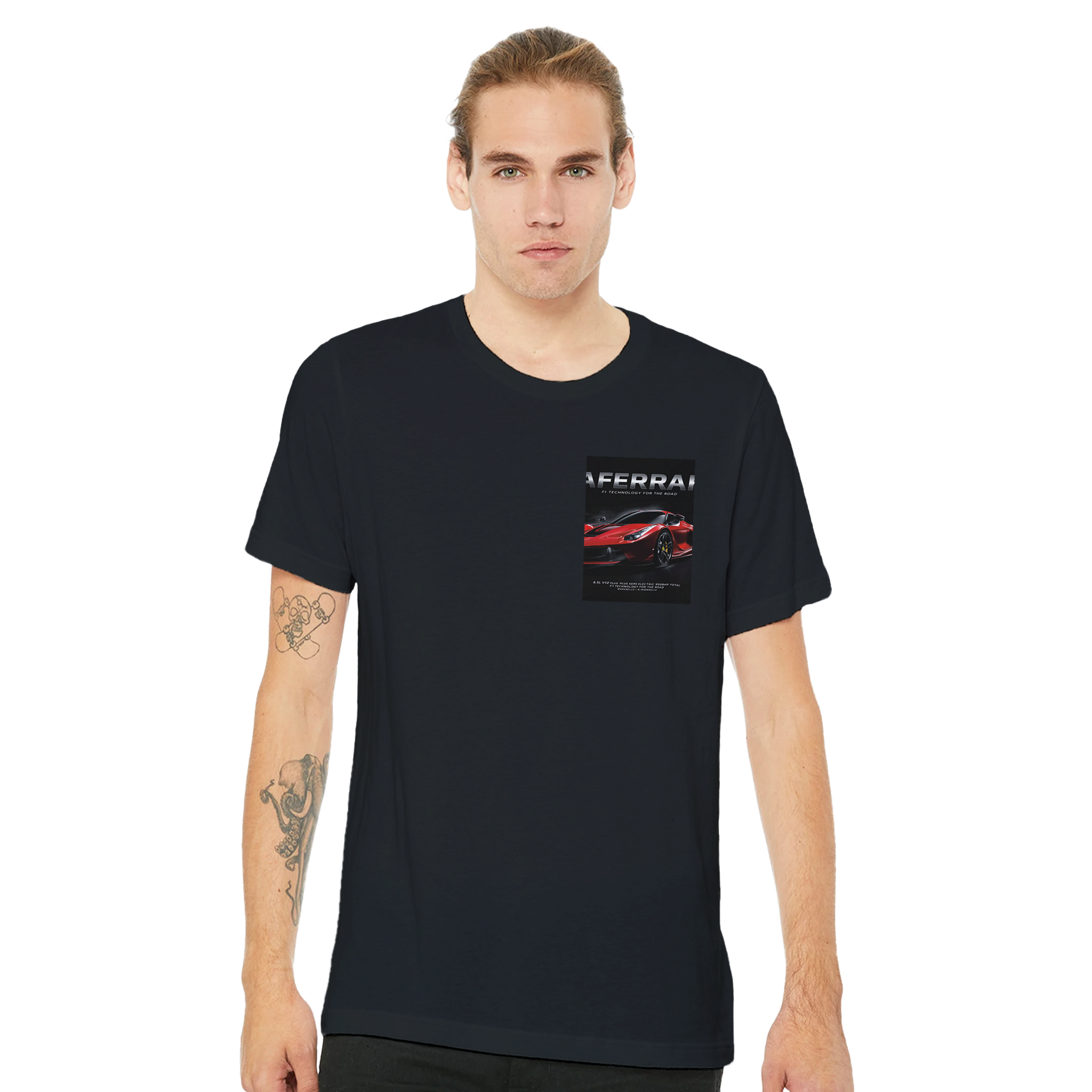 Ferrari Laferrari Hybrid Hypercar Red T-Shirt — detail view | Wild Thread Co