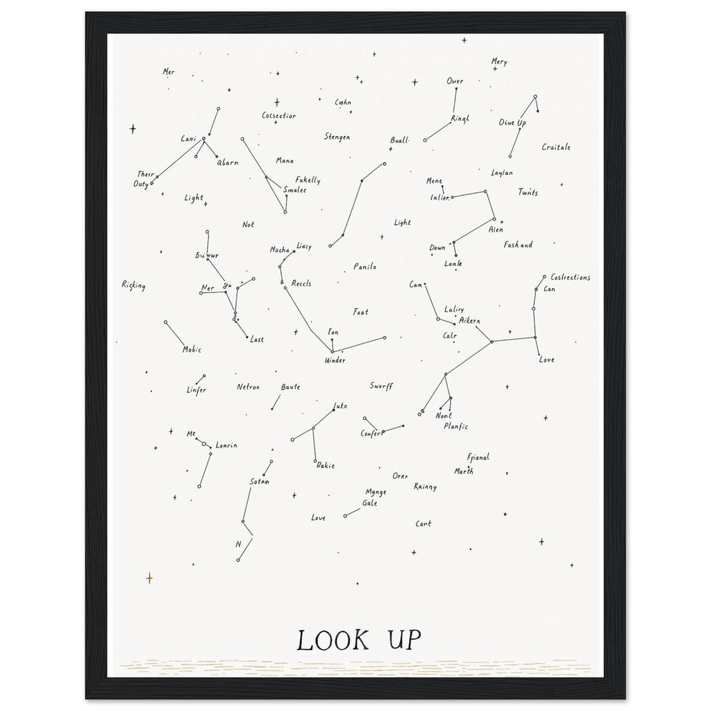 Antique Star Chart Hand Drawn Framed Print Wall Art Ready to Hang UK — Framed Art Print | Wild Thread Co