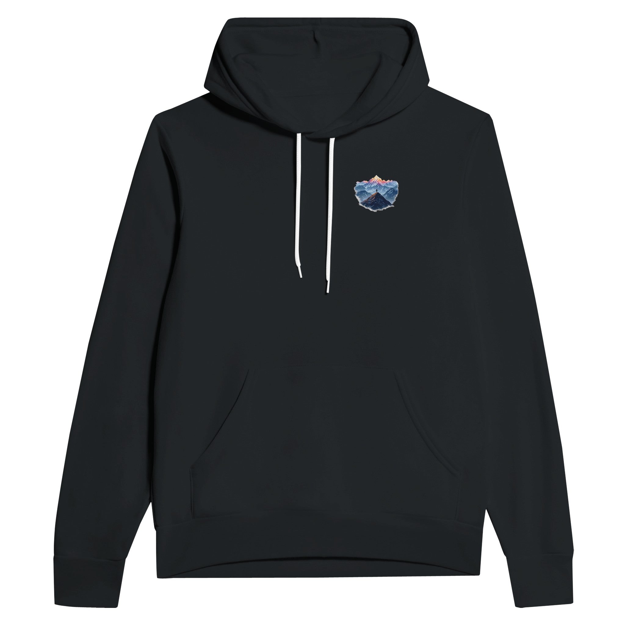 New Day Mountain Light Alpenglow Hoodie — detail view | Wild Thread Co
