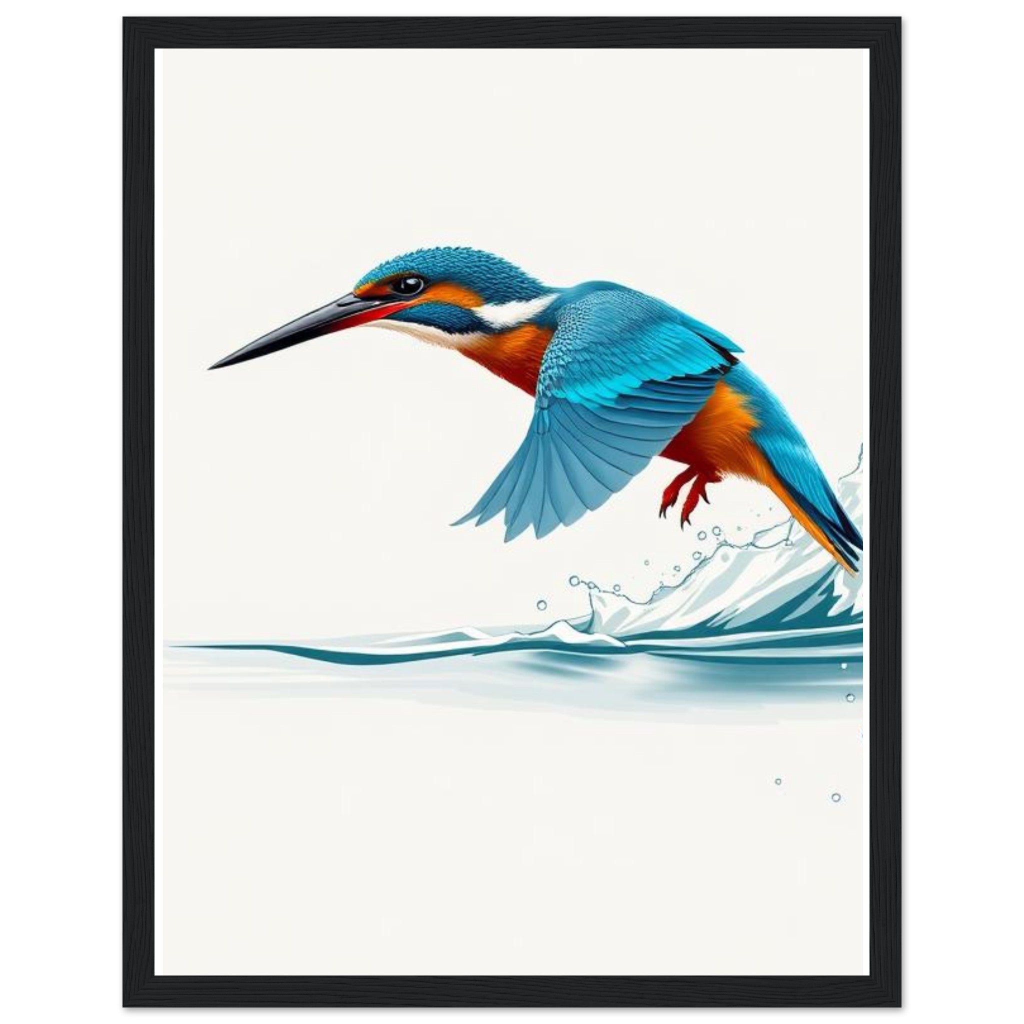 Kingfisher Dive Art Framed Print Wall Art Ready to Hang UK — Framed Art Print | Wild Thread Co UK