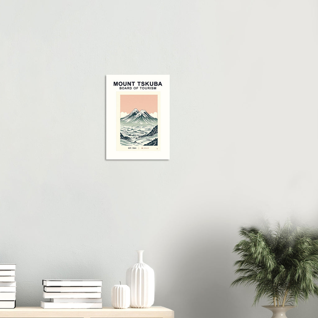 Mount Tsukuba Vintage Travel Poster Art Print — detail view | Wild Thread Co