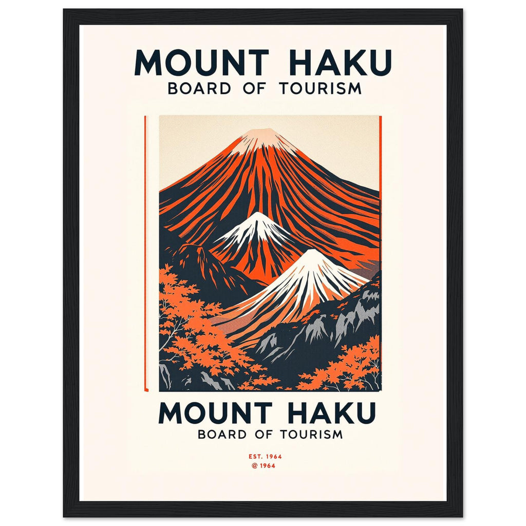 Mount Haku Vintage Travel Poster — Framed Art Print | Wild Thread Co UK