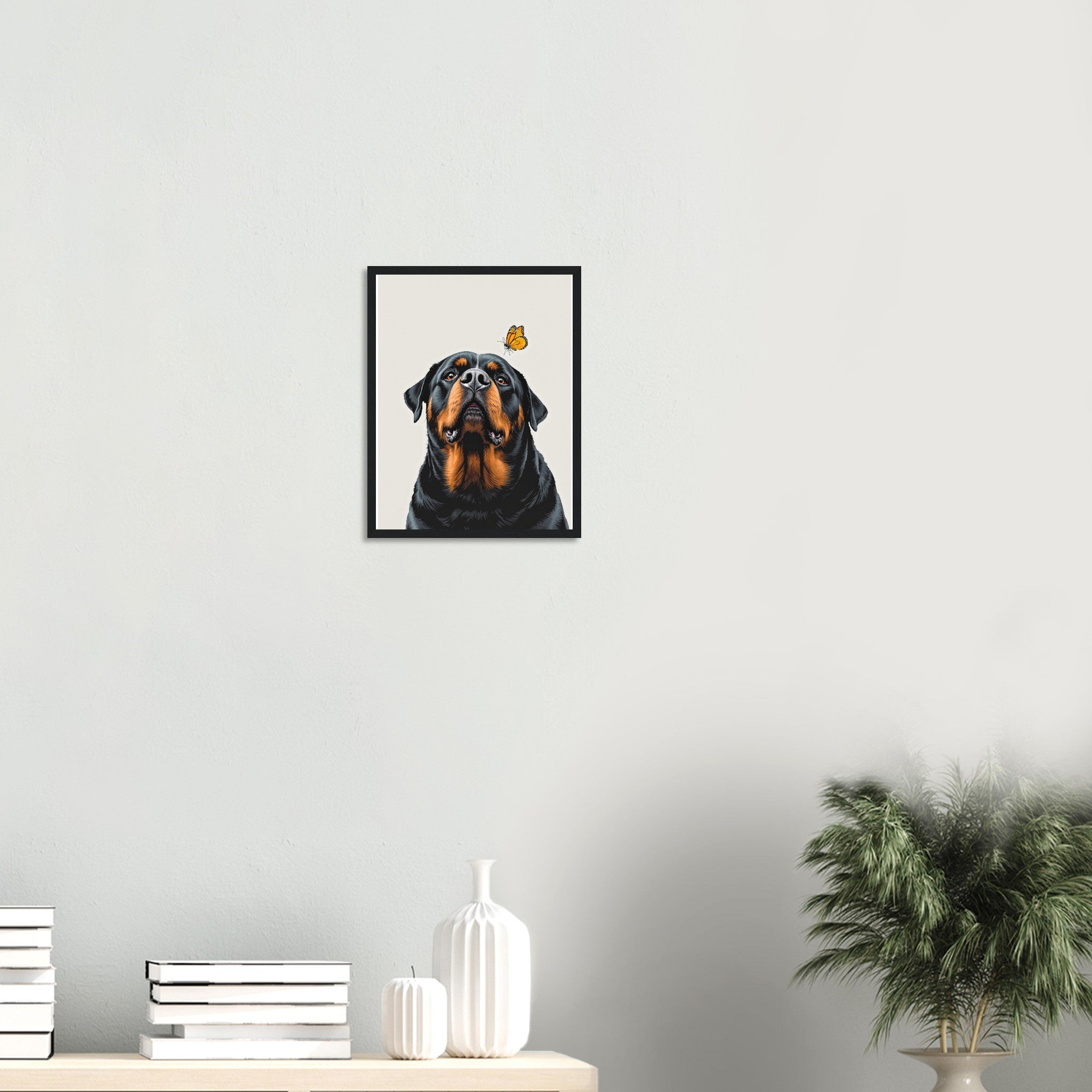 Rottweiler Gentle Framed Art Print — detail view | Wild Thread Co