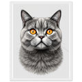 Shorthair Art Framed Print Wall Art Ready to Hang UK Framed Art Print — detail view | Wild Thread Co