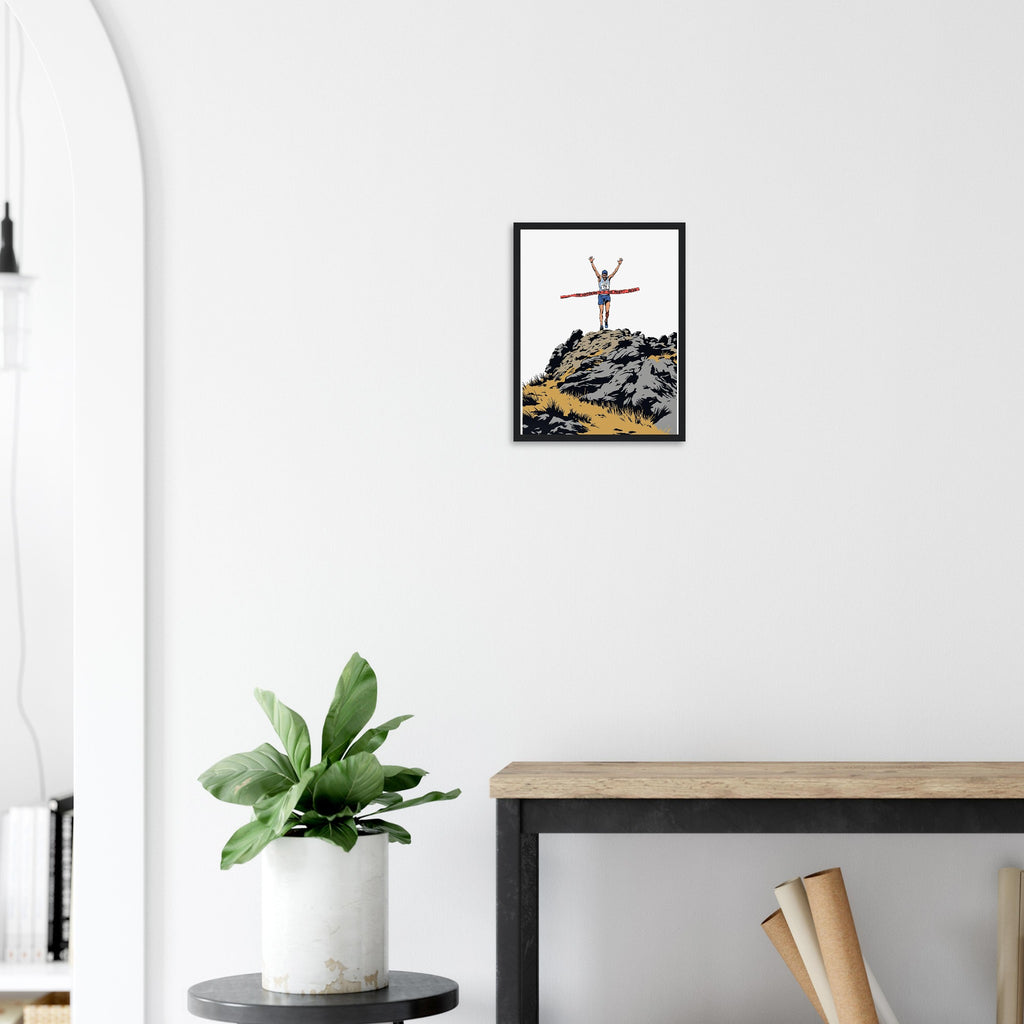 Fell Race Summit Finish Destroyed Framed Art Print — detail view | Wild Thread Co