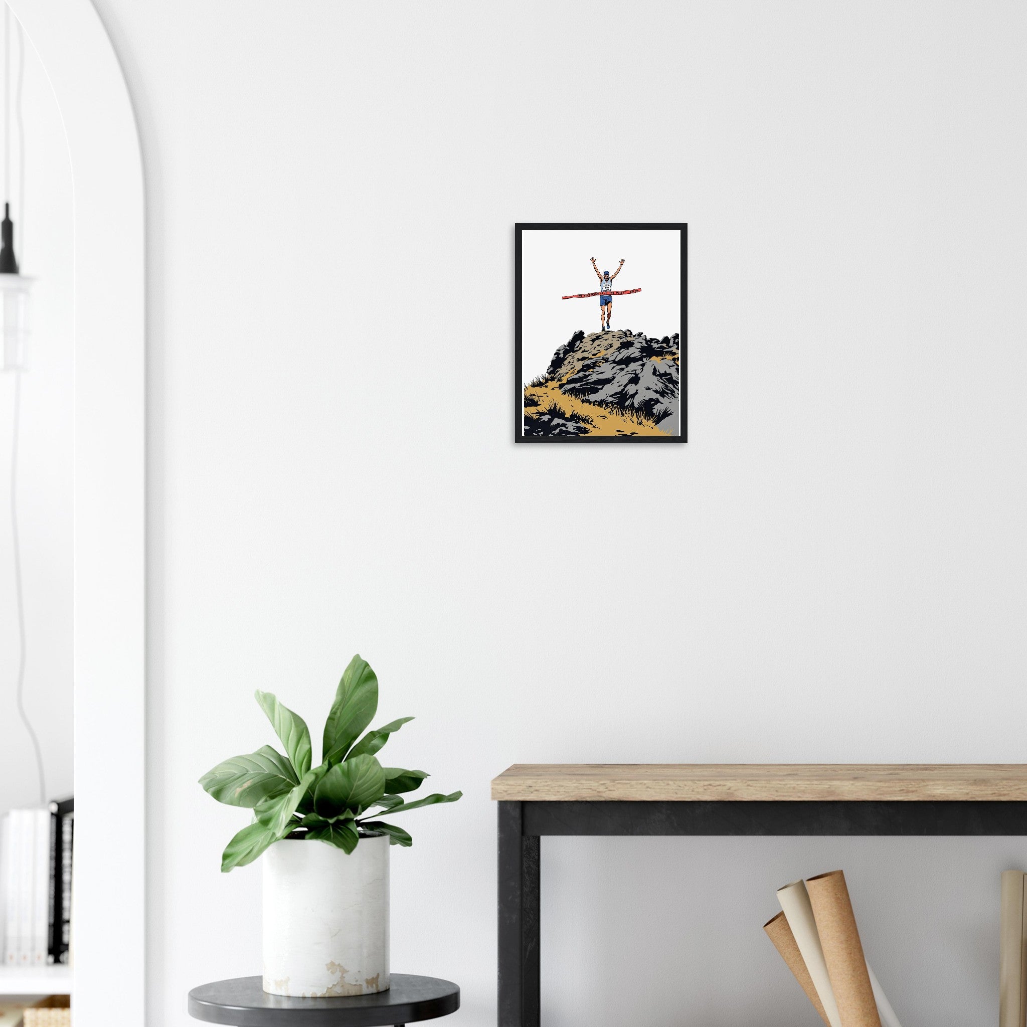 Fell Race Summit Finish Destroyed Framed Art Print — detail view | Wild Thread Co
