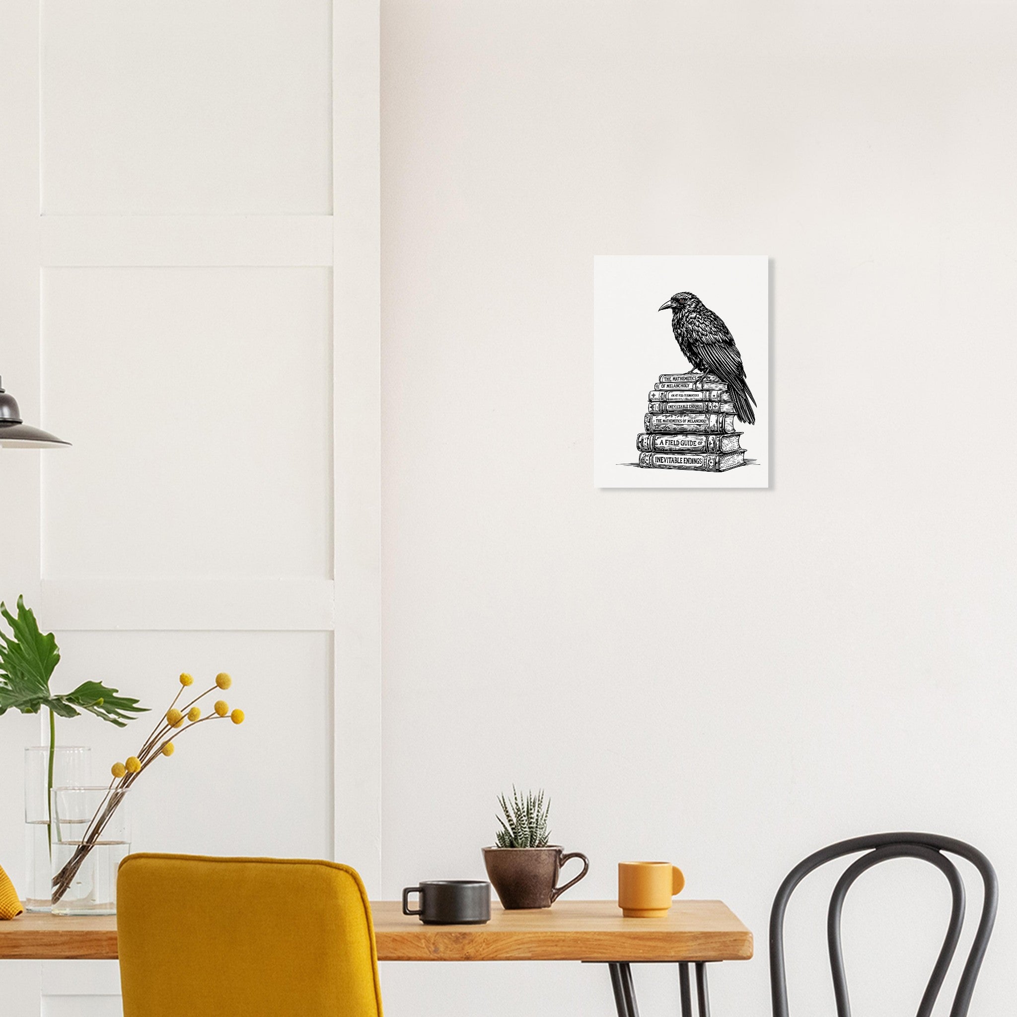 Dark Academia Raven Library Art Print Art Print — detail view | Wild Thread Co