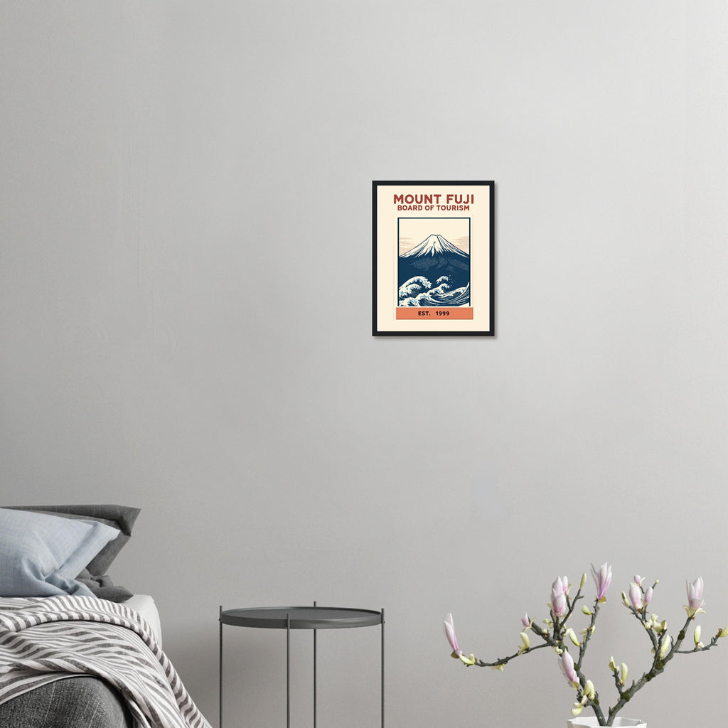 Mount Fuji Vintage Travel Poster Framed Art Print — detail view | Wild Thread Co