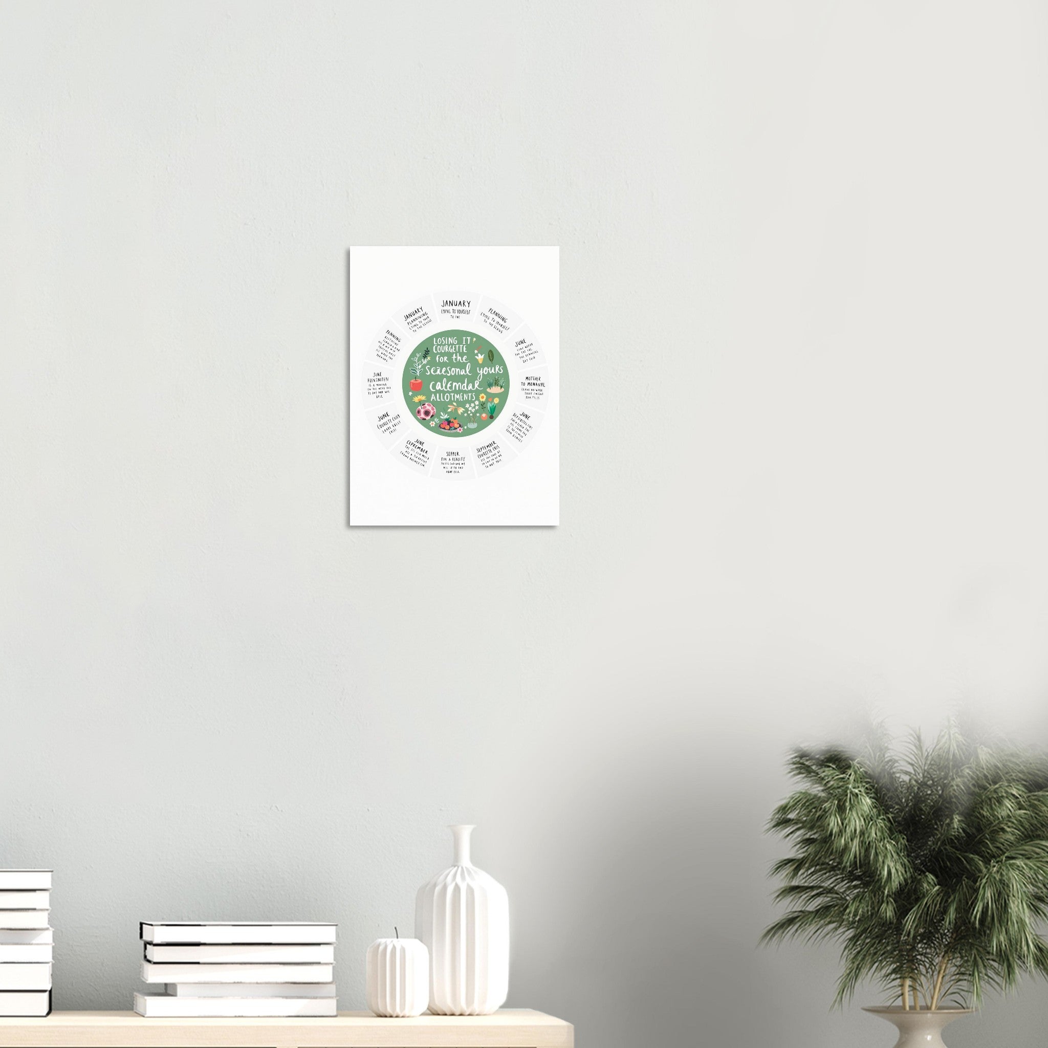 Allotment Calendar A1 Gardening Gift UK Vegetable Grower Art Print Poster Wall A — Art Print | Wild Thread Co
