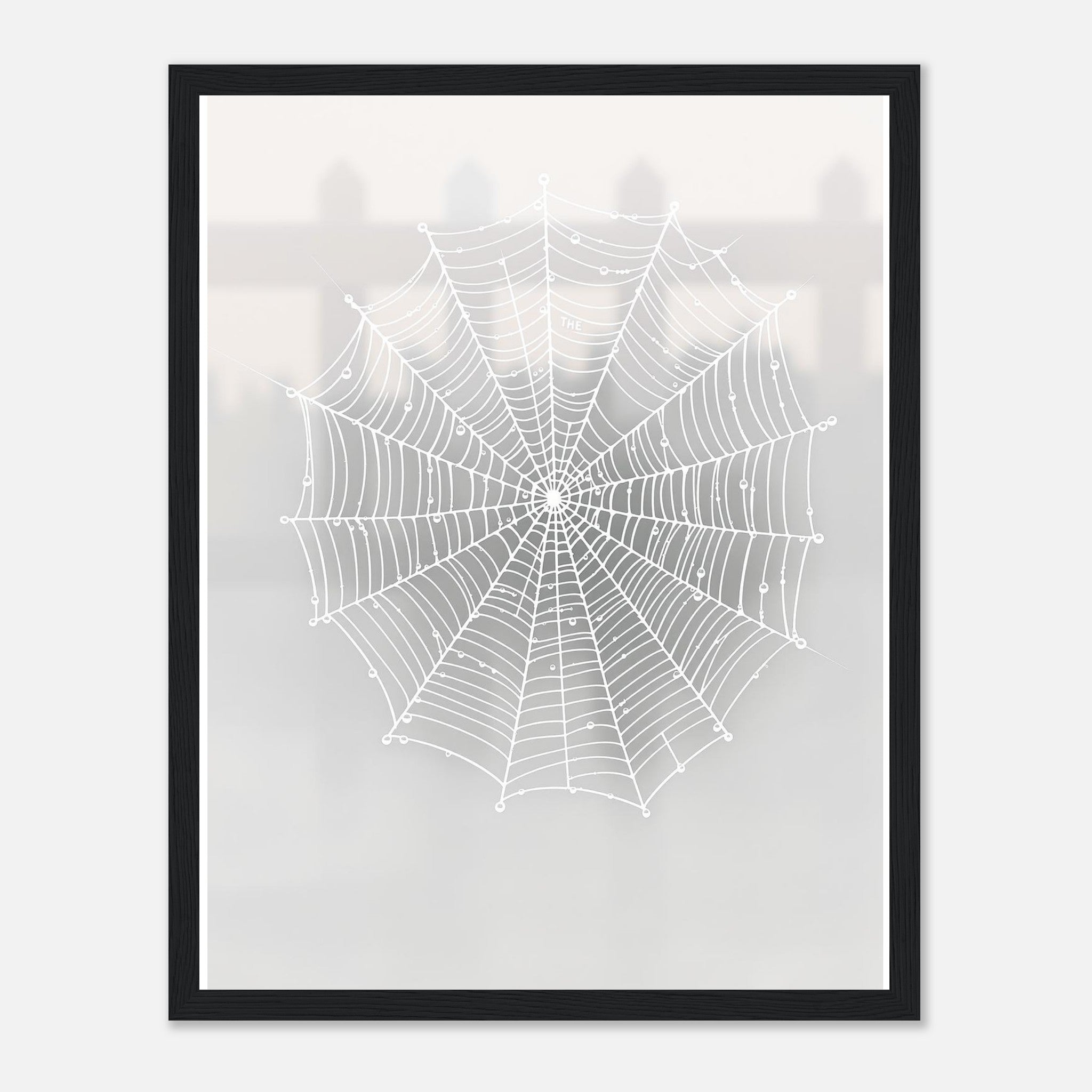 Spider Web Morning Dew Architecture Print Material — detail view | Wild Thread Co