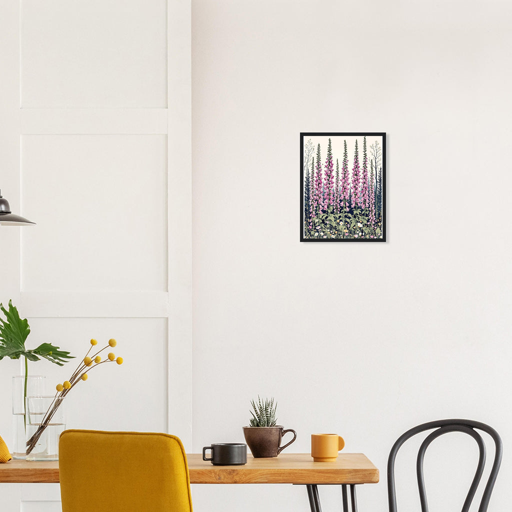 Foxglove Woodland Clearing Bees Framed Print — Framed Art Print | Wild Thread Co
