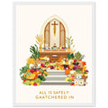 Harvest Festival Church Abundance Print Material — detail view | Wild Thread Co
