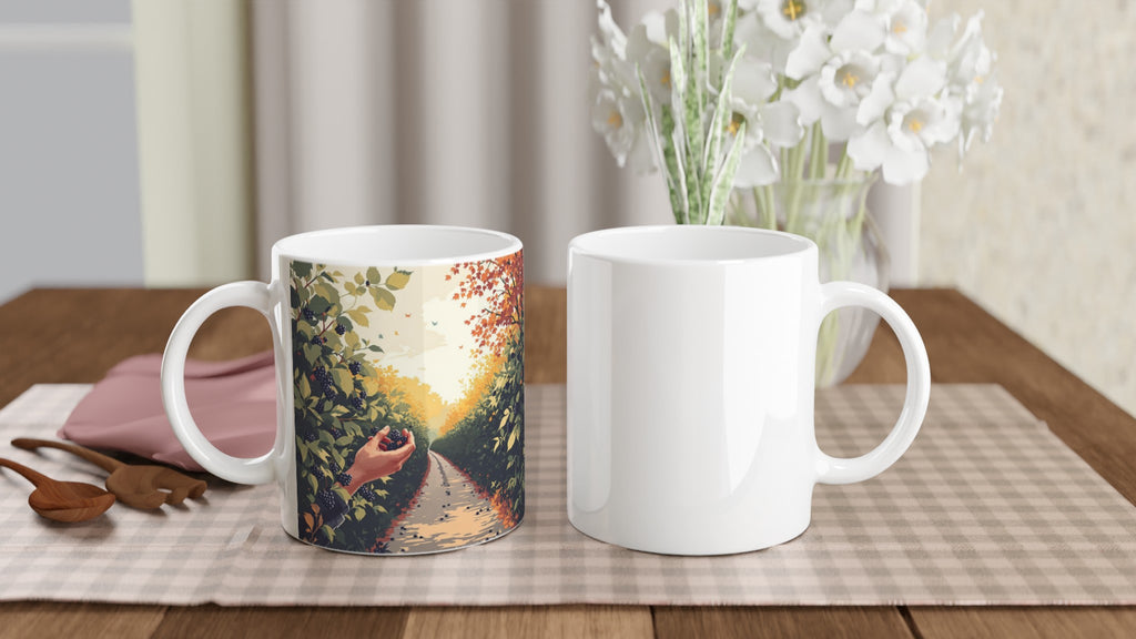 Hedgerow Blackberry Foraging Mug — detail view | Wild Thread Co