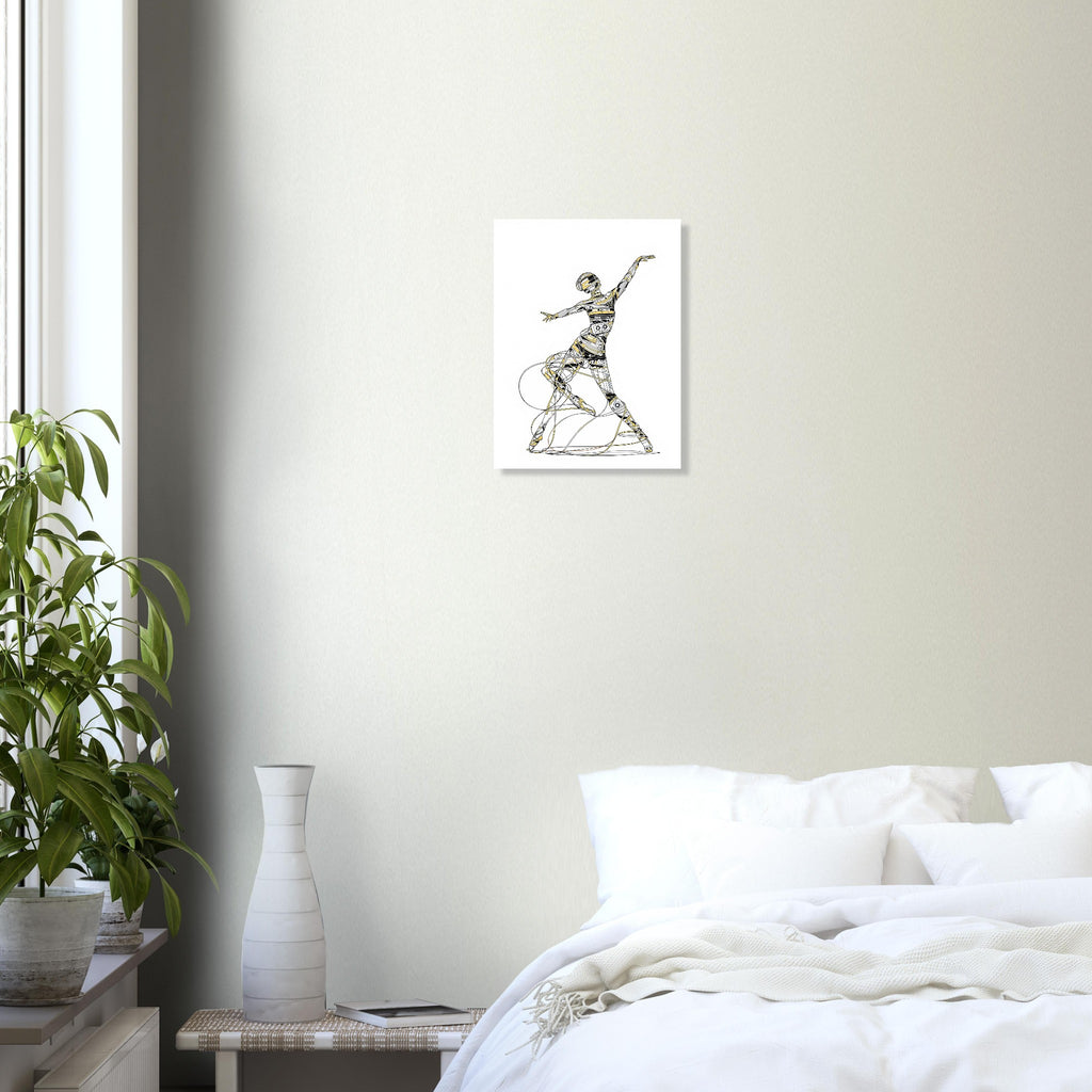 Cassette Tape Dancer Retro Music A1 Art Print Art Print — detail view | Wild Thread Co