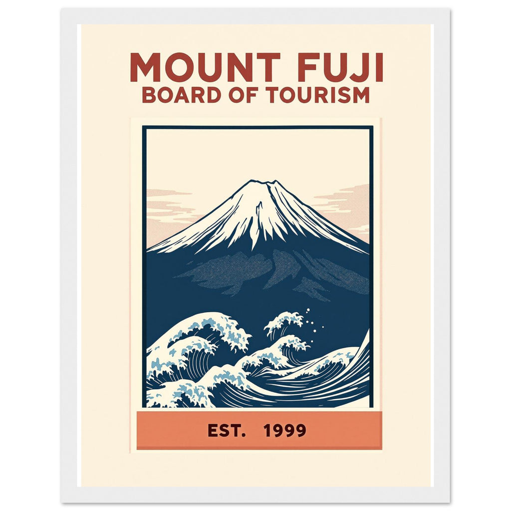 Mount Fuji Vintage Travel Poster Framed Art Print — detail view | Wild Thread Co