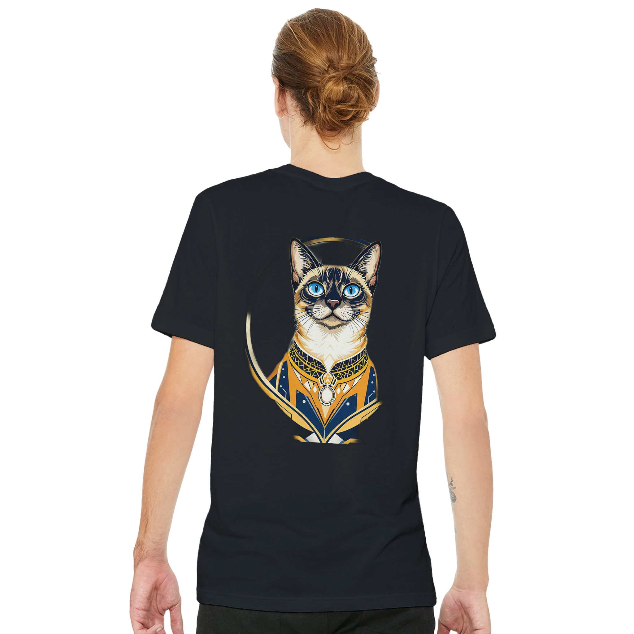 Siamese Cat Elegance T-Shirt — detail view | Wild Thread Co