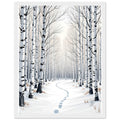 Silver Birch Winter Light Woodland Framed Art Print — detail view | Wild Thread Co