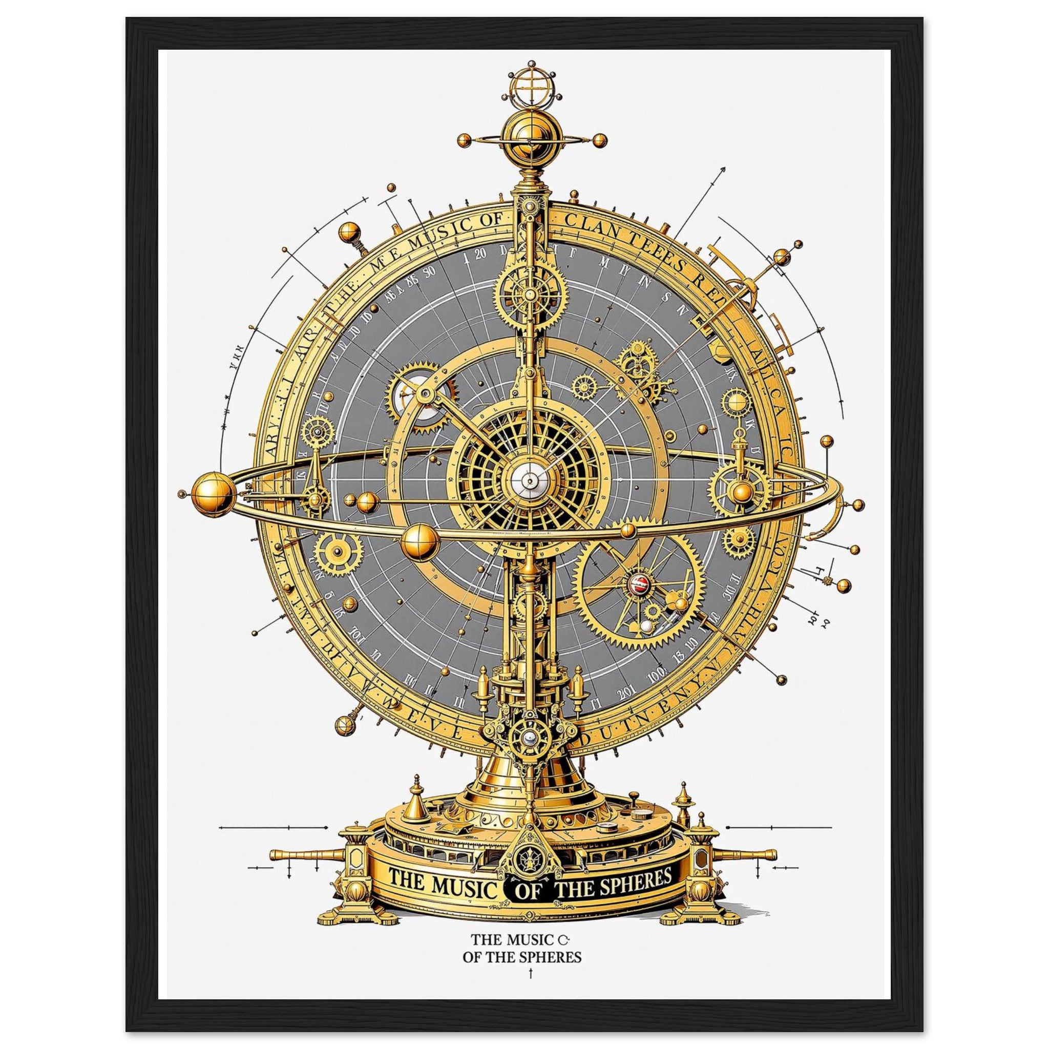 Victorian Mechanical Orrery Framed Print Wall Art Ready to Hang UK UK Gift — Framed Art Print | Wild Thread Co UK