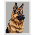 German Shepherd Noble Framed Art Print — detail view | Wild Thread Co