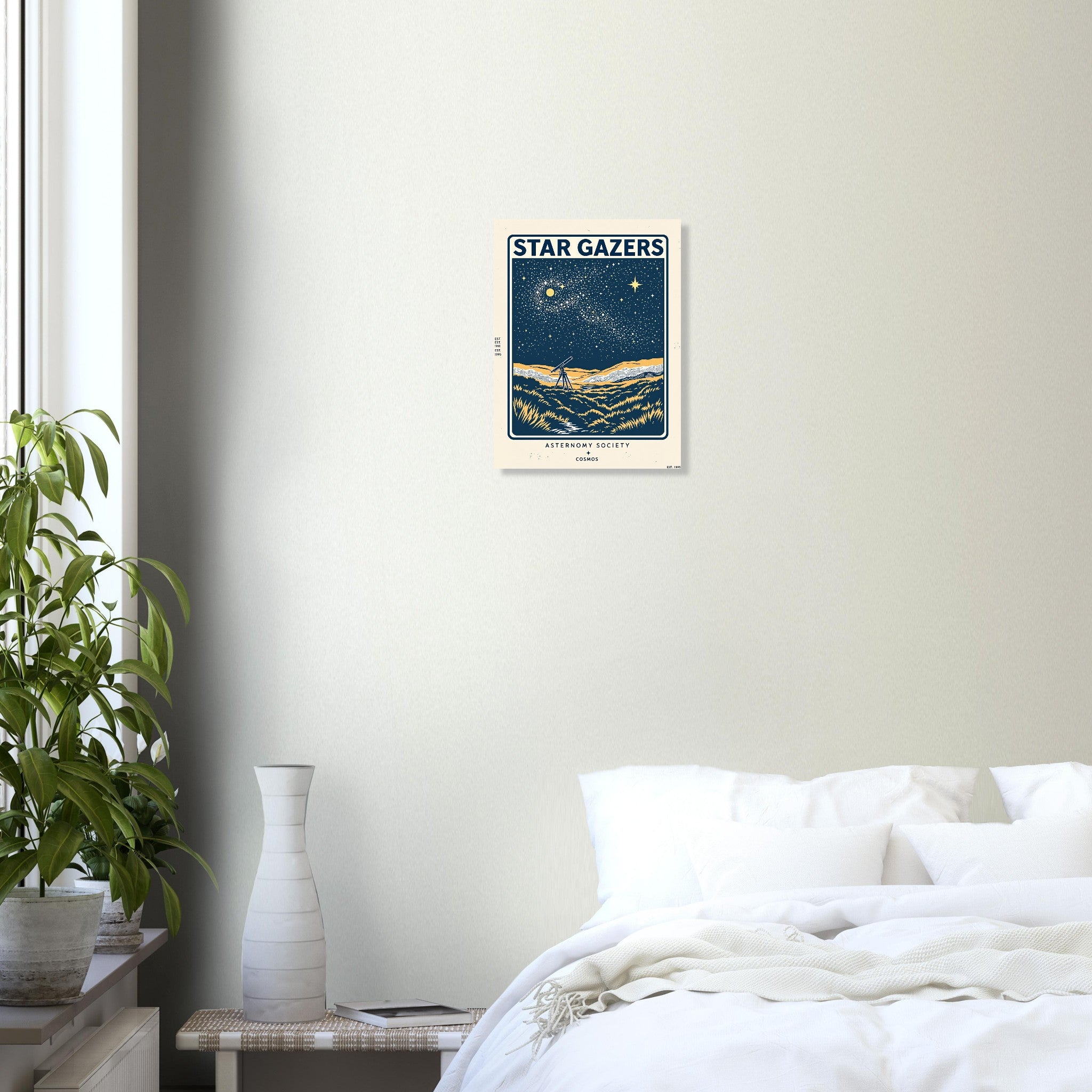Star Gazers Vintage Travel Poster Art Print — detail view | Wild Thread Co
