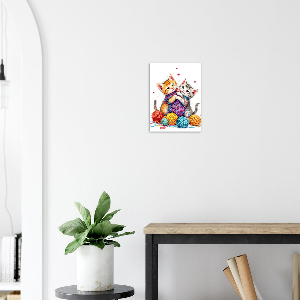 Cats Playing Yarn Art Print Art Print — detail view | Wild Thread Co