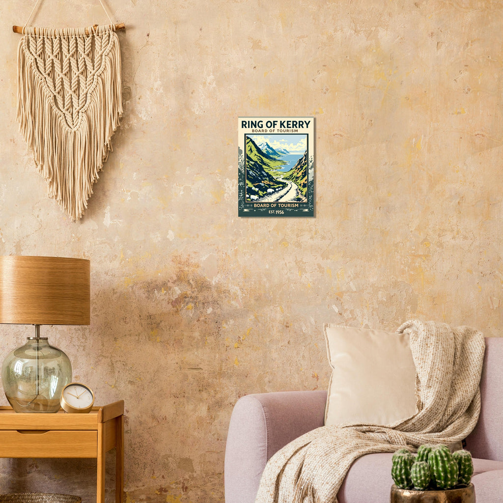 Ring Of Kerry Vintage Travel Poster Art Print — detail view | Wild Thread Co