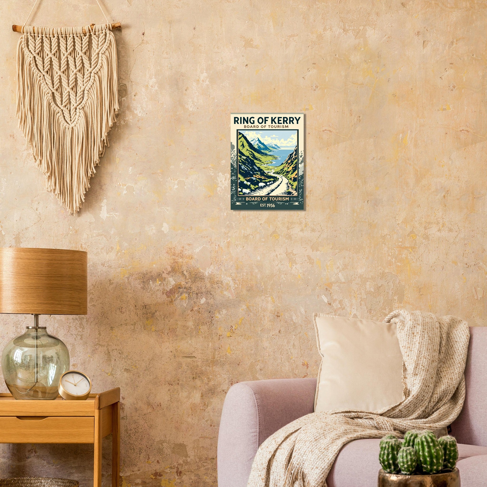 Ring Of Kerry Vintage Travel Poster Art Print — detail view | Wild Thread Co