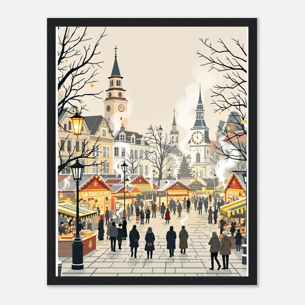 Christmas Market Lanterns Victorian Print Material — detail view | Wild Thread Co